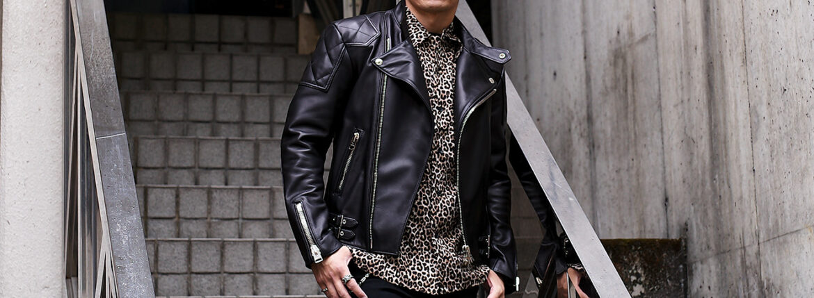 UNFADING (アンフェイディング) FALCON (ファルコン) SEMI DOUBLE RIDERS Cow Leather カウレザー セミダブル ライダース ジャケット BLACK (ブラック) Made in Japan (日本製) 愛知 名古屋 Alto e Diritto altoediritto アルトエデリット 魔裟斗 masato 魔裟斗チャンネル YOUTUBE 革ジャン レザージャケット 　ライダースジャケット
