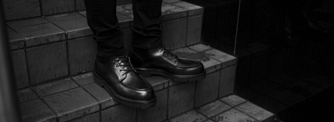WH (ダブルエイチ) WHS-0755 6-INCH CLASSIC MOC BOOTS (6インチ クラシック モック ブーツ) HORWEEN Chromexcel (ホーウィン クロムエクセル) レザー ブーツ BLACK (ブラック) MADE IN JAPAN (日本製) ダブルエイチ 6インチ クラシックモックブーツ ブラック ブラックスエード アイリッシュセッター レザーブーツ レザーシューズ ブラック 愛知 名古屋 Alto e Diritto altoediritto アルトエデリット