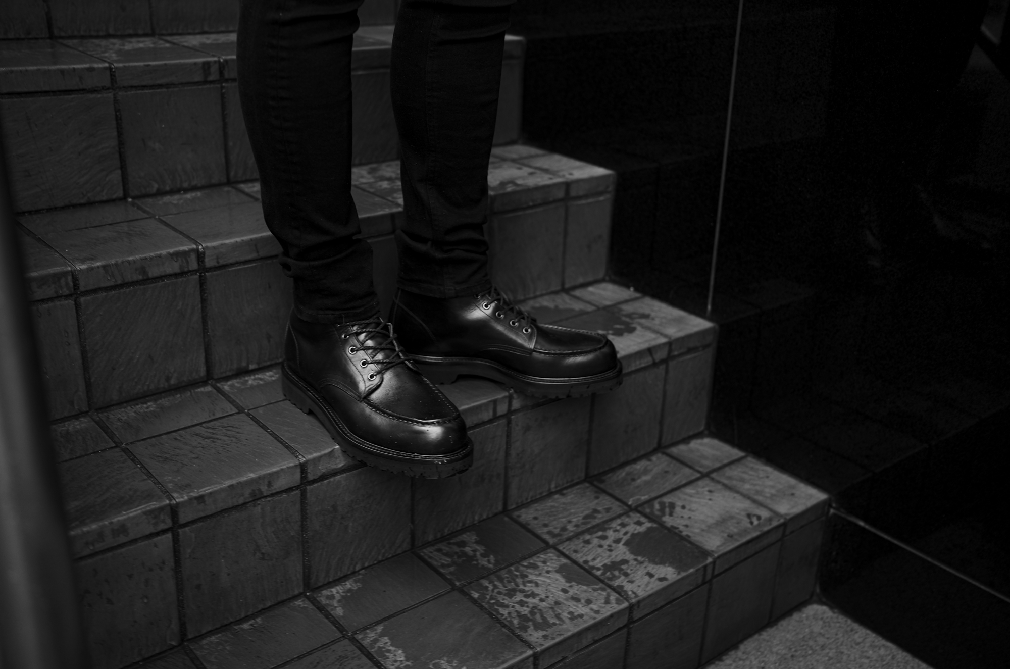 WH (ダブルエイチ) WHS-0755 6-INCH CLASSIC MOC BOOTS (6インチ クラシック モック ブーツ) HORWEEN Chromexcel (ホーウィン クロムエクセル) レザー ブーツ BLACK (ブラック) MADE IN JAPAN (日本製) ダブルエイチ 6インチ クラシックモックブーツ ブラック ブラックスエード アイリッシュセッター レザーブーツ レザーシューズ ブラック 愛知 名古屋 Alto e Diritto altoediritto アルトエデリット