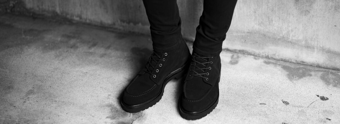 WH (ダブルエイチ) WHS-0755S 6-INCH CLASSIC MOC BOOTS (6インチ クラシック モック ブーツ) CHARLES F. STEAD SUPER BUCK (チャールズＦステッド スーパーバック) スエードレザー ブーツ BLACK (ブラック) MADE IN JAPAN (日本製) 愛知 名古屋 Alto e Diritto altoediritto アルトエデリット