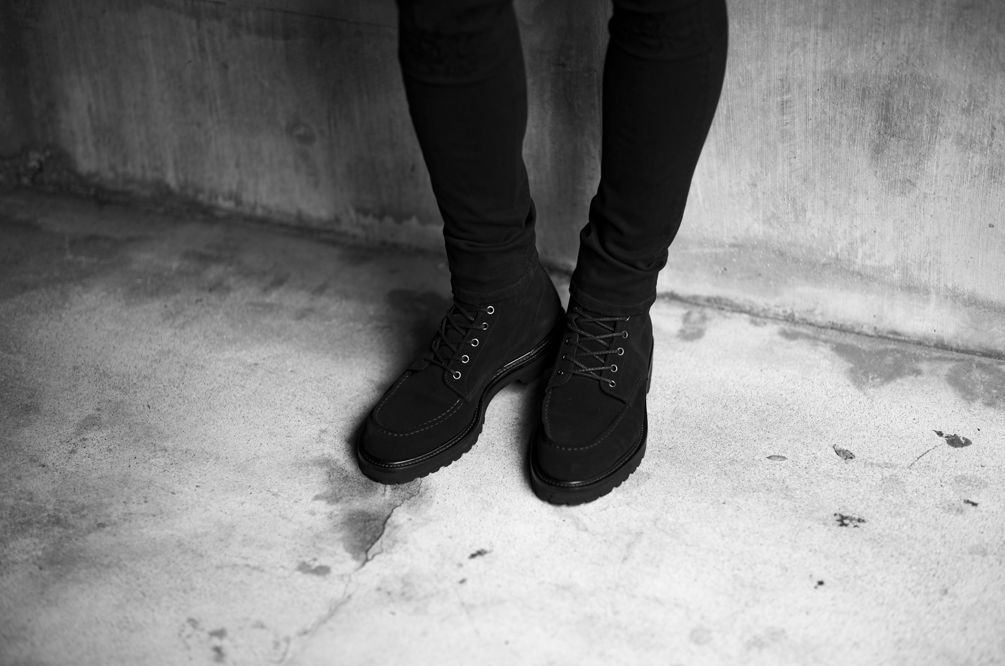 WH (ダブルエイチ) WHS-0755S 6-INCH CLASSIC MOC BOOTS (6インチ クラシック モック ブーツ) CHARLES F. STEAD SUPER BUCK (チャールズＦステッド スーパーバック) スエードレザー ブーツ BLACK (ブラック) MADE IN JAPAN (日本製) 愛知 名古屋 Alto e Diritto altoediritto アルトエデリット