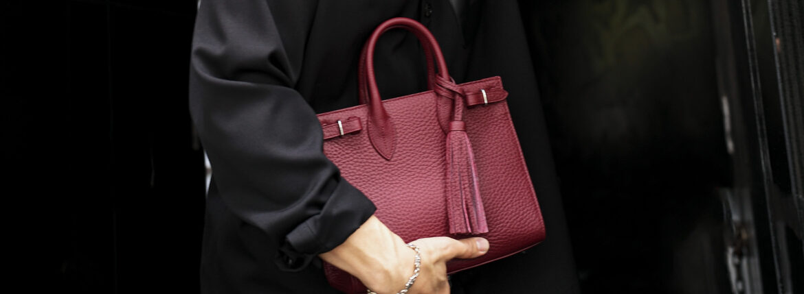 ACATE × cuervo bopoha (アカーテ × クエルボ ヴァローナ) KARIF MINI (カリフミニ) SHRINK LEATHER (シュリンクレザー) トートバッグ レザーバッグ BORDEAUX × SILVER (ボルドー×シルバー) 愛知 名古屋 Alto e Diritto altoediritto アルトエデリットBAG LEATHER BAG カバン