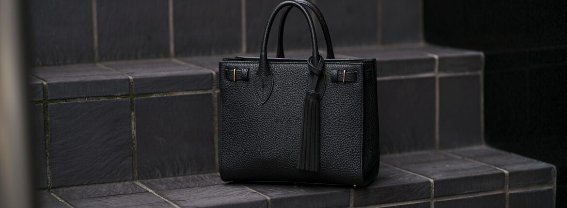 ACATE × cuervo bopoha "KARIF MINI" SHRINK LEATHER NERO × GOLD アカーテ × クエルボ ヴァローナ カリフミニ シュリンクレザー トートバッグ レザーバッグ 愛知 名古屋 Alto e Diritto altoediritto アルトエデリット