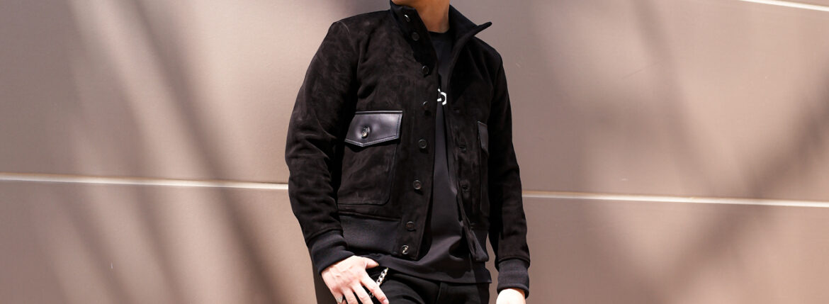 FIXER F12 FLIGHT JACKET Cashmere Suede × Cow Leather BLACK フィクサー フライトジャケット カシミヤスエード カウレザー ブラック A1 A-1 愛知 名古屋 Alto e Diritto altoediritto アルトエデリット