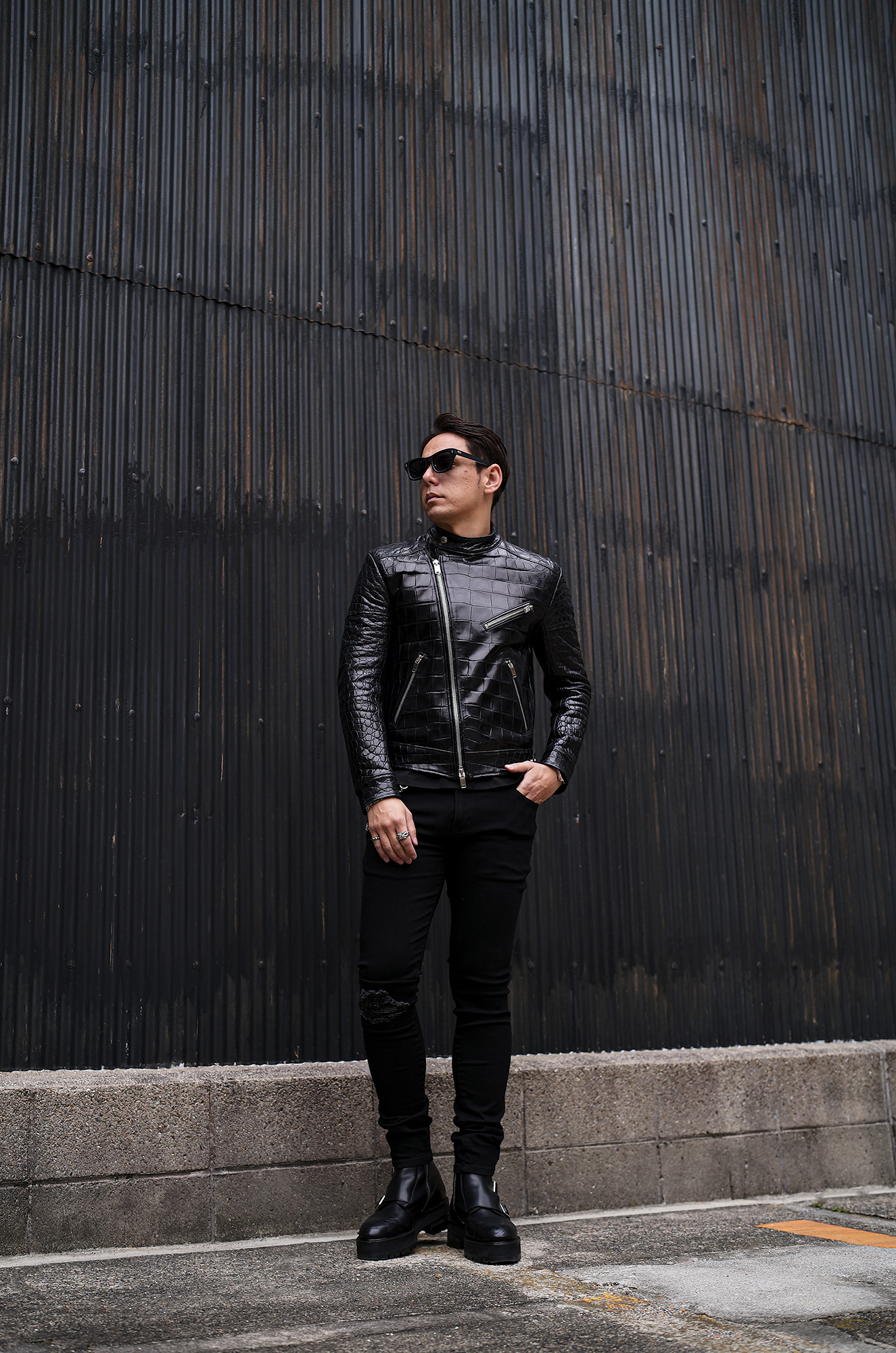 FIXER(フィクサー) F1 CROCODILE(エフワン クロコダイル) DOUBLE RIDERS Crocodile クロコダイル エキゾチックレザー ダブルライダース ジャケット BLACK(ブラック)【ご予約受付中】フィクサー ブラックパンサー エフワン ダブルライダース 愛知 名古屋 Alto e Diritto altoediritto アルトエデリット