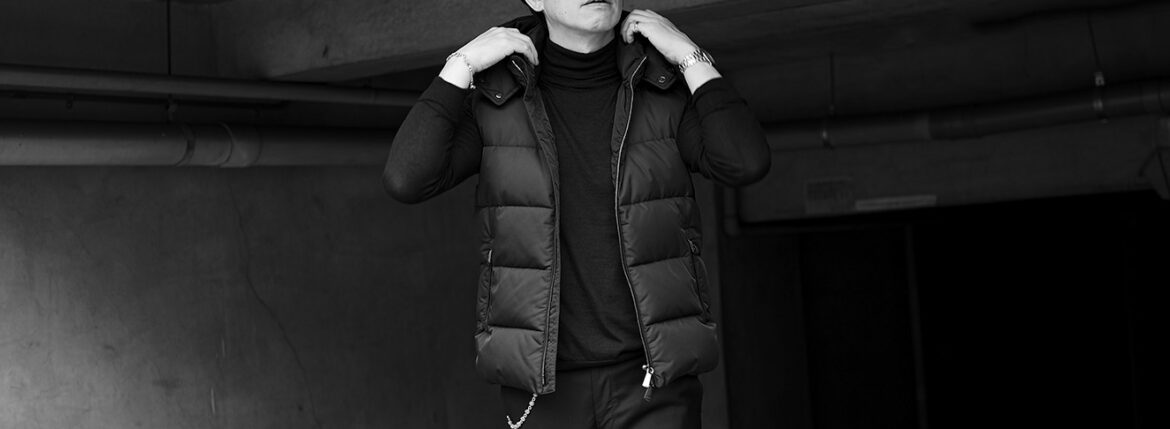 MOORER (ムーレー) FIRE-WK (ファイヤー) Nylon Down Vest ナイロン ダウンベスト NERO (ブラック) Made in italy (イタリア製) 2025秋冬新作 【発売開始】愛知 名古屋 Alto e Diritto altoediritto アルトエデリット