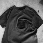 PRISONER "ID1904" US COTTON STUDS T-SHIRT 925 SILVER VINTAGE BLACK プリズナー ID1904 US コットン スタッズ Tシャツ 925シルバー レザーポケット スタッズ Tシャツ 愛知 名古屋 Alto e Diritto altoediritto アルトエデリット ポケTシャツ