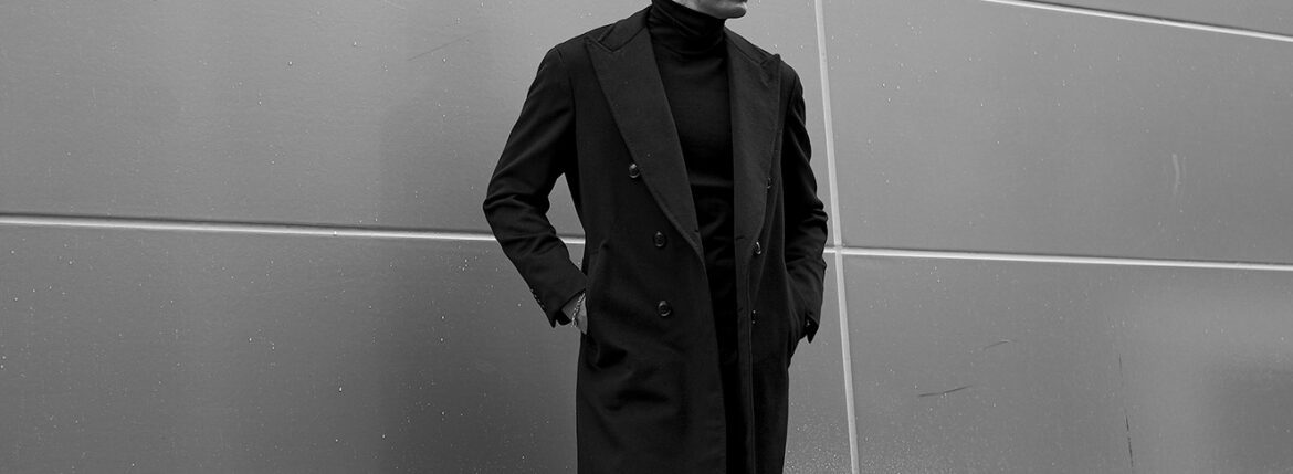 Sartoria Curvarti BESPOKE CASHMERE DOUBLE BREASTED COAT BLACK【Alto e Diritto 別注】【Special Model】サルトリア・クルヴァルティ ビスポーク カシミヤ ダブルブレステッド コート ダブルコート 2025 愛知 名古屋 Alto e Diritto altoediritto アルトエデリット