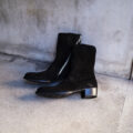 WH × FIXER (ダブルエイチ × フィクサー) WHFX-0010 PECOS BOOTS (ペコスブーツ) CHARLES F. STEAD JANUS CALF (チャールズエフステッド ヤヌスカーフ) スエード サイドジップ ペコスブーツ JET BLACK (ジェット ブラック) MADE IN JAPAN (日本製) 【ご予約開始】のイメージ