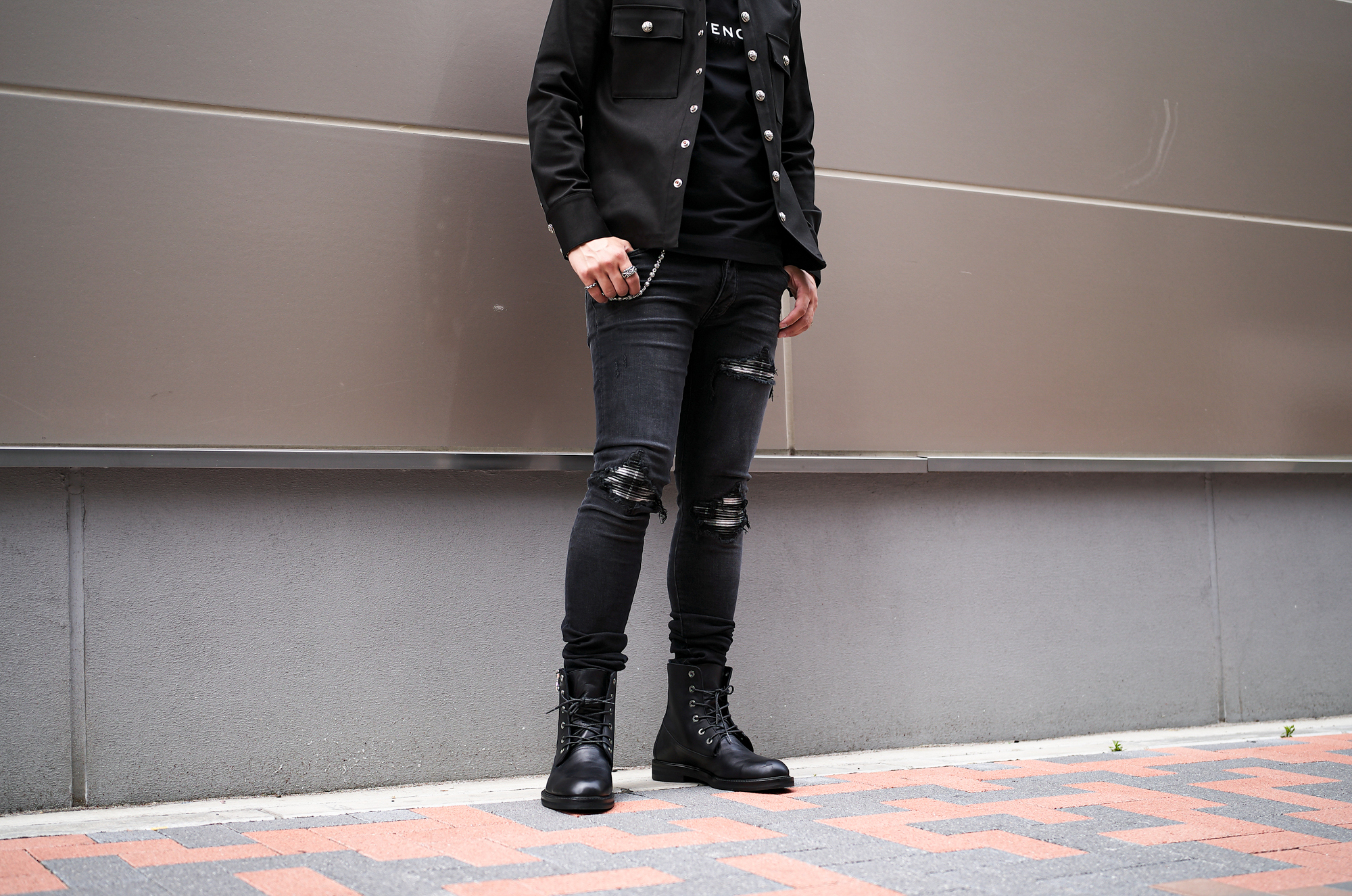 AMIRI MA QUAD PLAID MX1 JEAN REPAIRED SKINNY JEAN ULTRASUEDE MX1 JEAN PAINTER SKINNY JEAN アミリ アルトエデリット スキニー デニムパンツ メルトン ピーコート Pコート ブラック 愛知 名古屋 Alto e Diritto altoediritto アルトエデリット