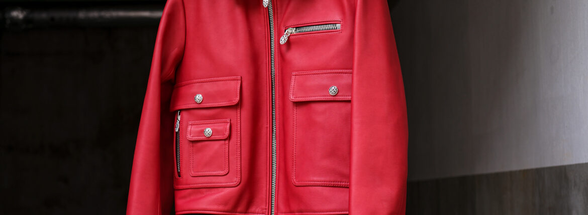 Balvenie Wilhelm No.08 FLIGHT JACKET 925 SILVER COW LEATHER RED バルヴェニー ヴィルヘルム ナンバーゼロエイト フライト ジャケット 925シルバー カウレザー レザー ジャケット レッド Made In England 愛知 名古屋 Alto e Diritto altoediritto アルトエデリット