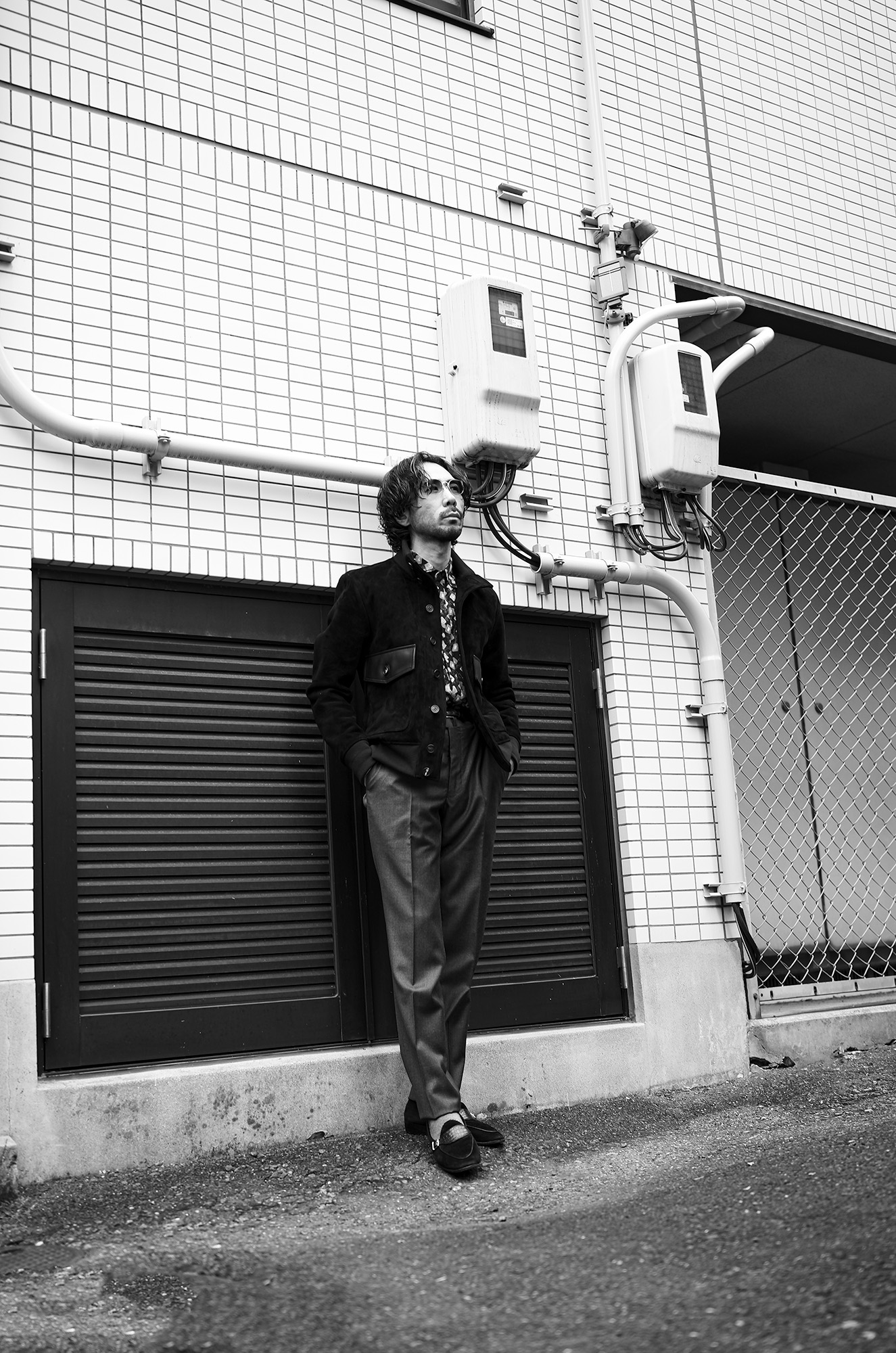 FIXER F12 FLIGHT JACKET Cashmere Suede × Cow Leather BLACK /// cuervo bopoha Chris DRESS WOOL SLACKS MEDIUM GRAY・007 フィクサー フライトジャケット カシミヤスエード カウレザー クエルボヴァローナ ドレスウールスラックス ミディアムグレー グレスラ Tiamo ティアモ 愛知 名古屋 Alto e Diritto altoediritto アルトエデリット
