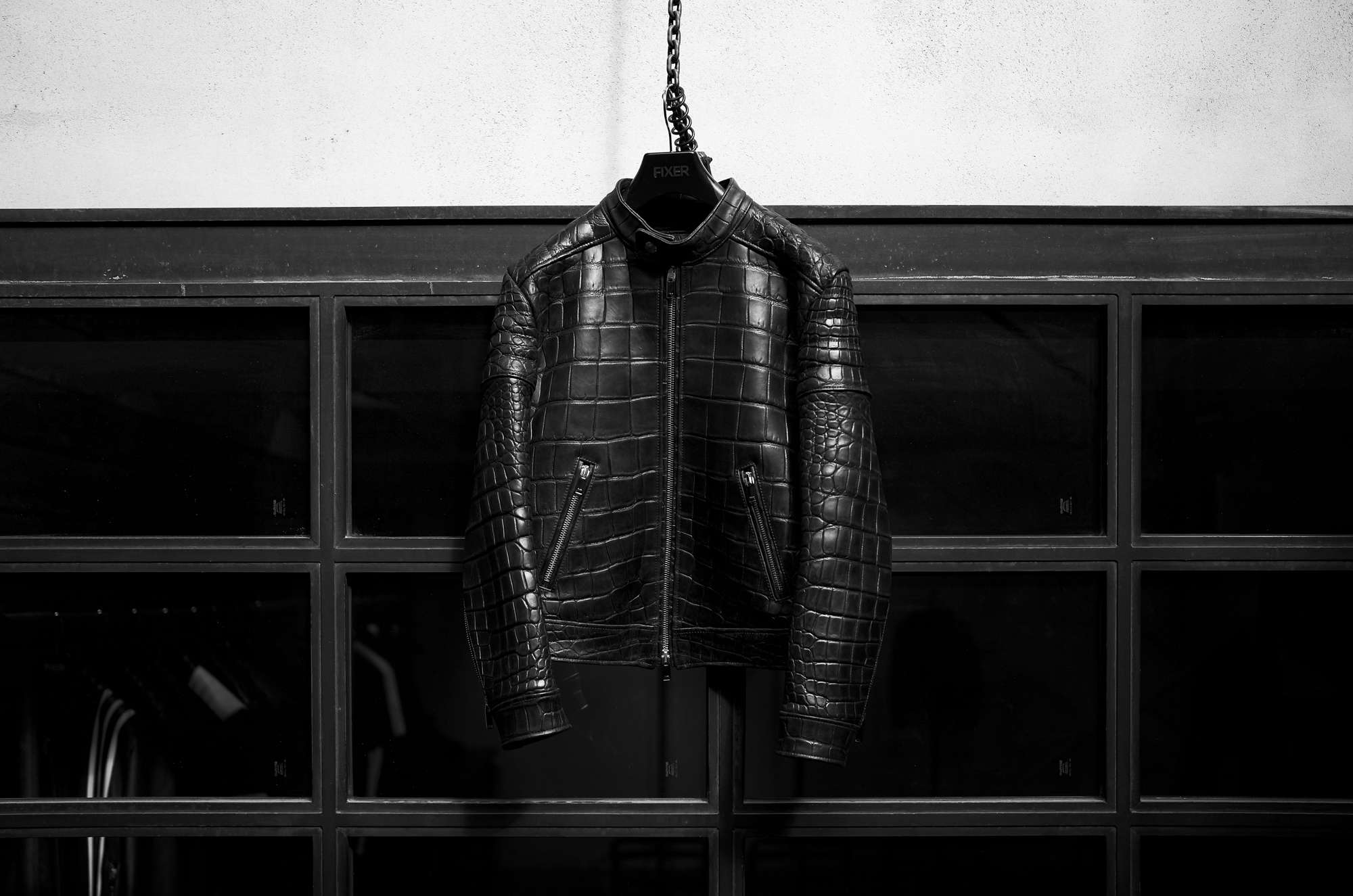 FIXER(フィクサー) F2 CROCODILE(エフツー クロコダイル) SINGLE RIDERS Mat Crocodile マットクロコダイル エキゾチックレザー シングルライダース ジャケット BLACK(ブラック) 【Special Special Special Model】愛知 名古屋 Alto e Diritto altoediritto アルトエデリット スペシャルライダース クロコダイルライダース レザージャケット ライダースジャケット