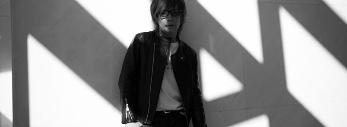 FIXER × CASABLANCA SPECTACLES ROUGH 18K GOLD MATTE BLACK // Four Hydrangea Track.1 Semidouble riders Luxury soft vegetable tanned leather BLACK // Four Hydrangea Reverse Logo T-Shirts WHITE // Four Hydrangea Leather Belt BLACK × GOLD // ISAMU KATAYAMA BACKLASH Deerskin Stretch Pants BLACK // Balvenie Wilhelm VALIANT RING 22K GOLD フィクサー カサブランカ ラフ マットブラック フォーハイドランジア セミダブルライダース リバースロゴ レザーベルト イサムカタヤマバックラッシュ レザーパンツ 愛知 名古屋 Alto e Diritto altoediritto アルトエデリット INORAN イノラン ルナシー