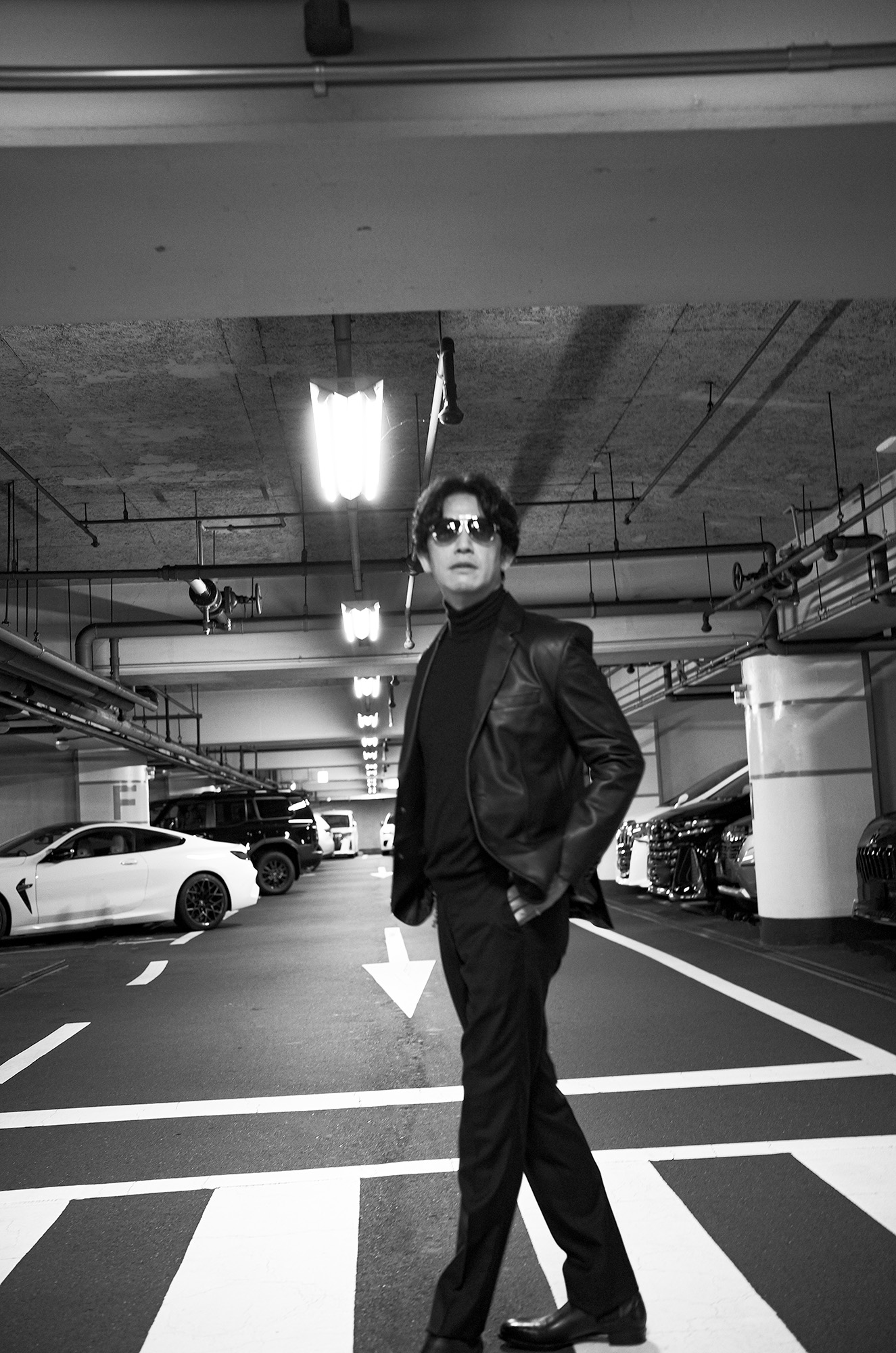 FIXER TOMBOY AVIATOR SUNGLASSES SILVER BLACK GRADATION // FIXER F3 SARTORIAL JACKET Cow Leather BLACK // RIVORA 18G Cashmere Silk Turtle Neck Pull-Over BLACK // cuervo bopoha Chris DRESS WOOL SLACKS BLACK // Georges de Patricia Diablo 925 STERLING SILVER Shrunken Calf NOIR フィクサー トムボーイ ティアドロップ 925シルバー カウレザー リヴォラ タートルネック カシミヤ シルク クエルボヴァローナ ドレスウールスラックス ジョルジュドパトリシア ディアブロ　愛知 名古屋 Alto e Diritto altoediritto アルトエデリット