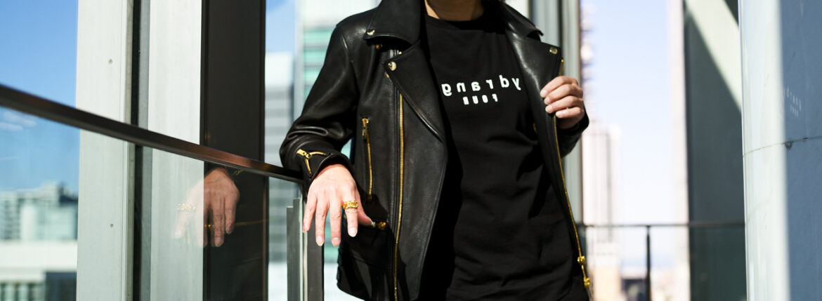 Four Hydrangea (フォーハイドランジア) Track.2 Double riders (トラックツー) Luxury soft vegetable tanned leather (ラグジュアリー ソフト ベジタブルタンニン レザー) レザージャケット ダブルライダース ジャケット BLACK (ブラック) 愛知 名古屋 Alto e Diritto altoediritto アルトエデリット INORAN イノラン ライダース 革ジャン