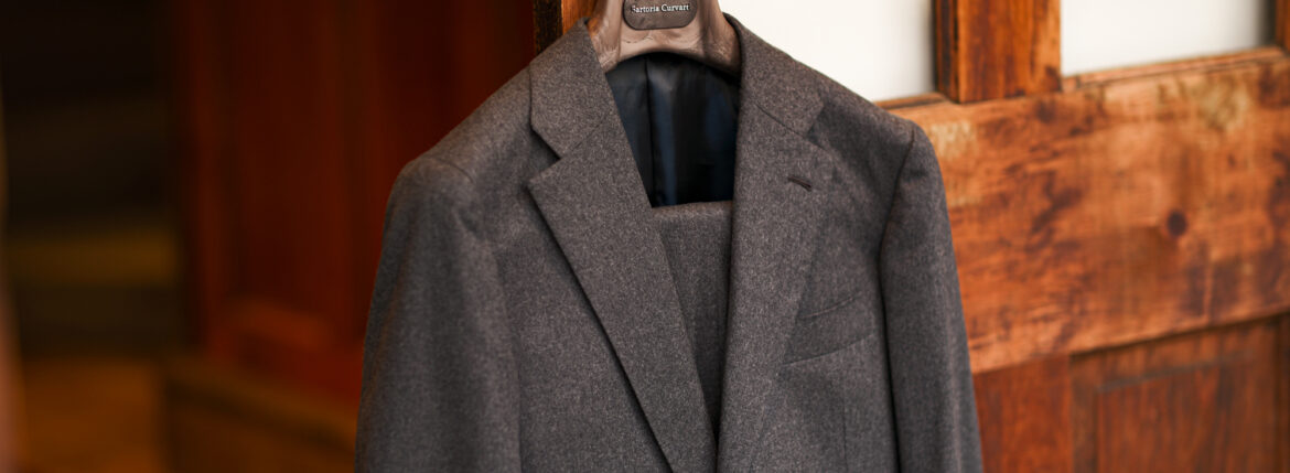 Sartoria Curvarti “BESPOKE” Drapers TOP LINE Super150’s and CASHMERE SINGLE BREASTED SUIT Medium Gray 2025のイメージ