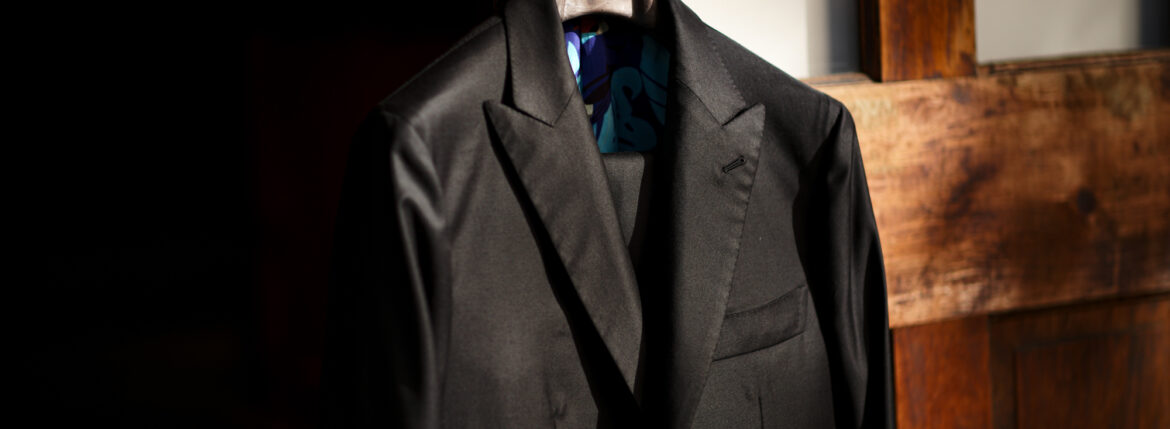 Sartoria Curvarti BESPOKE Loro Piana CASHMERE WISH Super170s WOOL and CASHMERE SINGLE BREASTED SUIT BLACK SOLID 2025 サルトリア・クルヴァルティ ビスポーク ロロピアーナ カシミヤ ウール カシミヤ シングルブレステッド ブラック 2025春夏 愛知 名古屋 Alto e Diritto altoediritto アルトエデリット