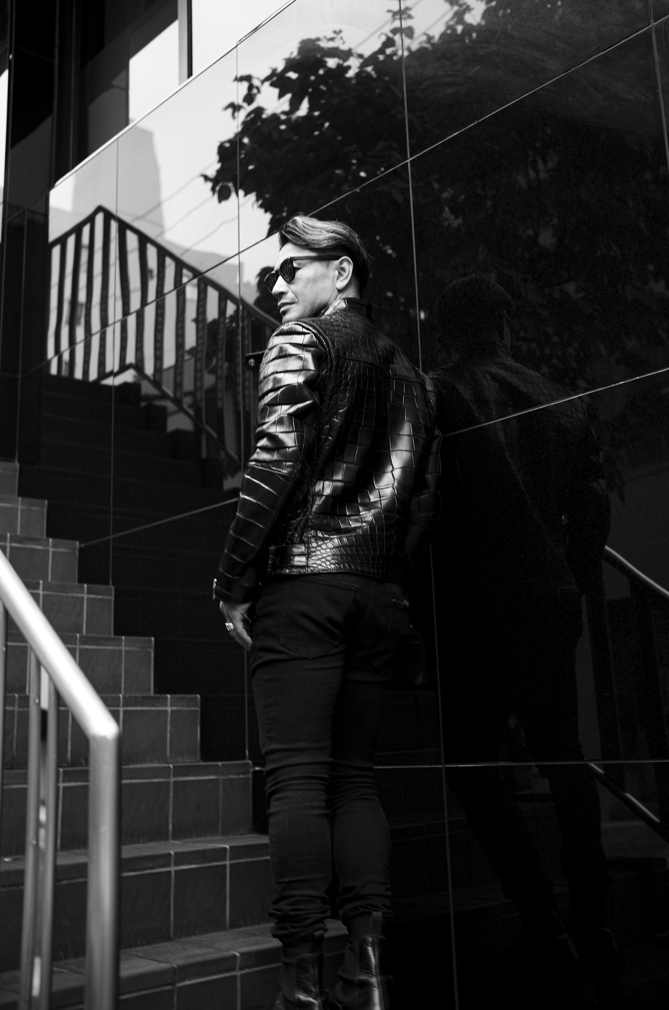 UNFADING (アンフェイディング) HAWK CROCODILE (ホーク クロコダイル) SEMI DOUBLE RIDERS CROCODILE LEATHER クロコダイルレザー セミダブル ライダース ジャケット BLACK (ブラック) Made in Japan (日本製) 【ご予約開始】愛知 名古屋 Alto e Diritto altoediritto アルトエデリット 魔裟斗 魔裟斗チャンネル レザージャケット ライダース 革ジャン クロコレザー