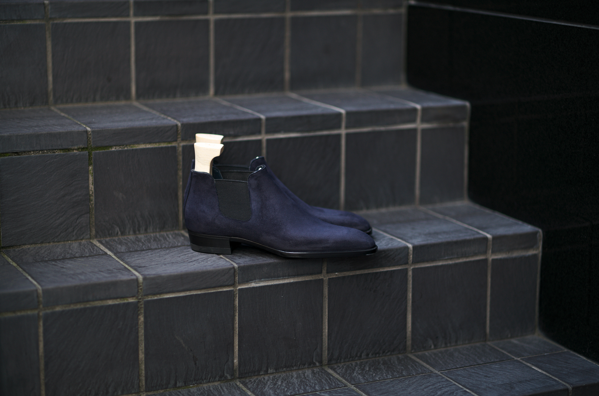 Yohei Fukuda "MTO" Short Chelsea Boot Suede Leather Navy 2025 ヨウヘイフクダ ショート チェルシーブーツ ワイルドグレインレザー ブラック 2025年 愛知 名古屋 Alto e Diritto altoediritto アルトエデリット