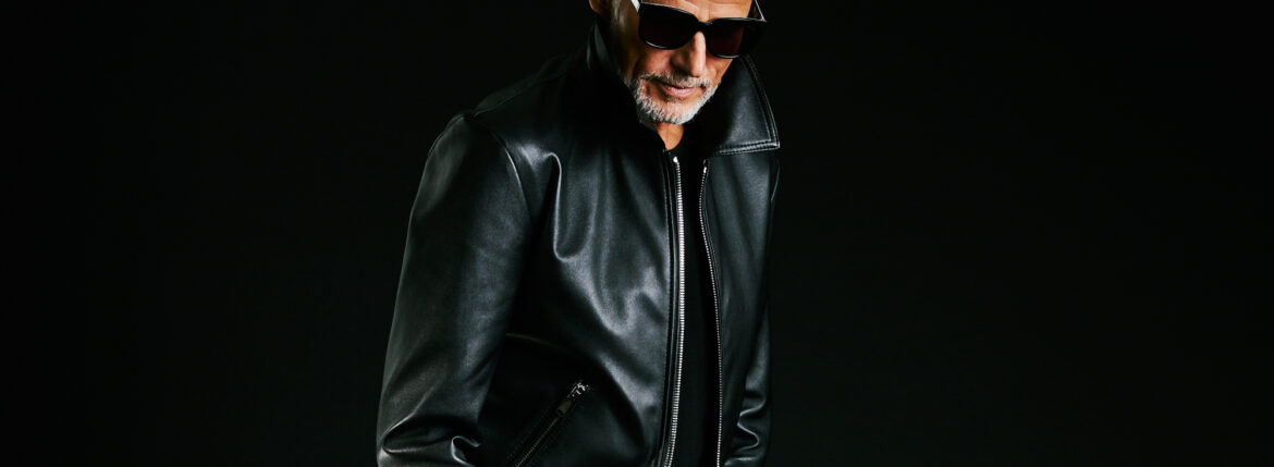 1PIU1UGUALE3 × FIXER (ウノピュウノウグァーレトレ × フィクサー) LIMITED Collection F-9 EVO SINGLE RIDERS (エフナイン エブォ シングルライダース) STRETCH LEATHER (ストレッチレザー) シングルライダース ジャケット BLACK (ブラック)【ご予約開始】【2025.12.13(Sat).12時~2025.12.29(Mon).11時59分のイメージ