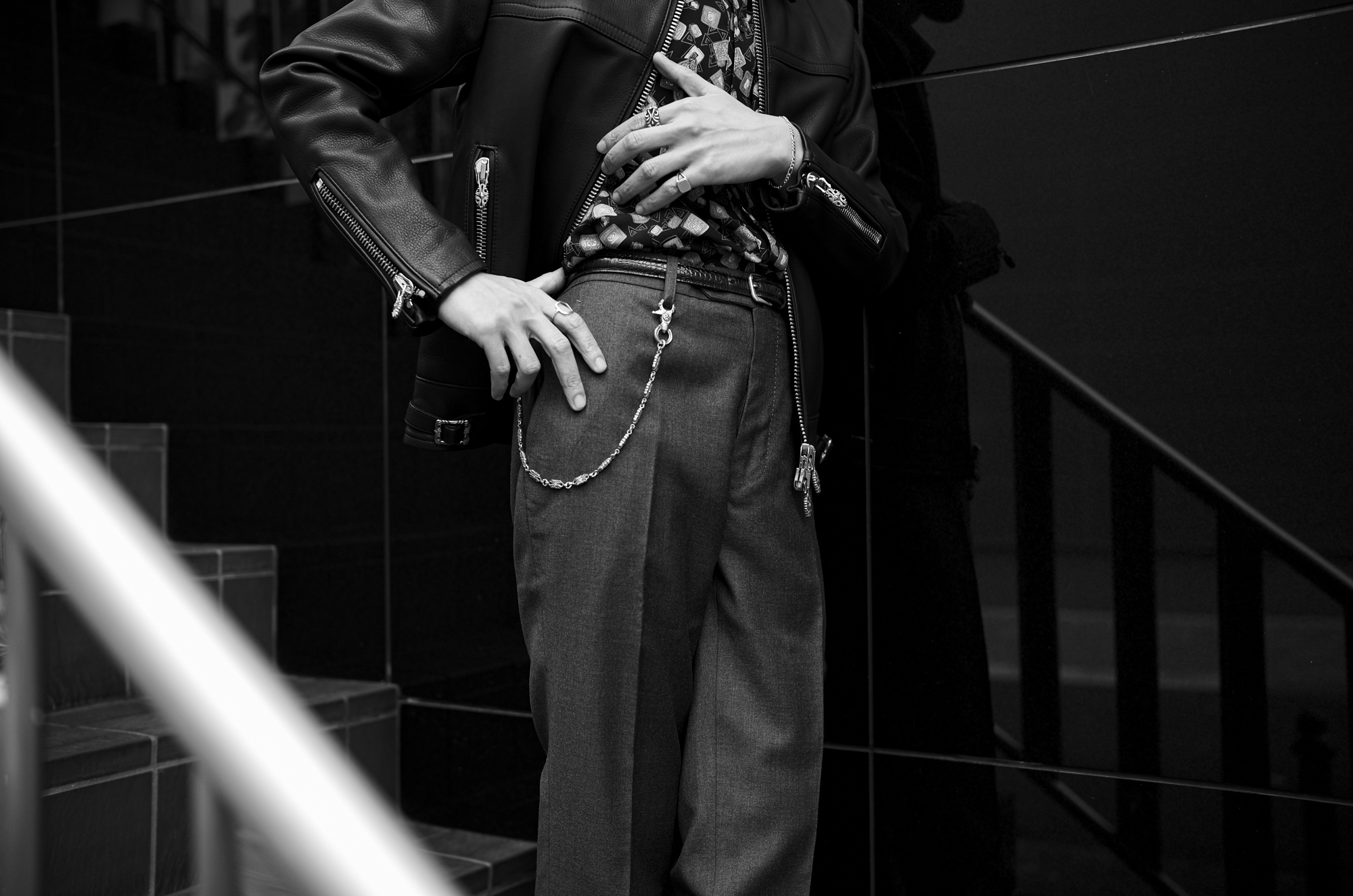 Balvenie Wilhelm No.17 SINGLE RIDERS 925 SILVER COW LEATHER BLACK // Balvenie Wilhelm VALIANT RING 925 SILVER // AVANTARE CARDIFF RING 925 SILVER // Balvenie Wilhelm CRUSADER WALLET CHAIN 2CLIP 11PIEACE 925 SILVER // cuervo bopoha Chris DRESS WOOL SLACKS MEDIUM GRAY・007 バルヴェニー ヴィルヘルム ナンバーセブンティーン シングルライダース 925シルバー カウレザー レザージャケット シングルライダース ジャケット　ヴァリアントリング アヴァンターレ カーディフ リング クルセーダーウォレットチェーン クエルボヴァローナ クリス ドレスウールスラックス グレー 愛知 名古屋 Alto e Diritto altoediritto アルトエデリット