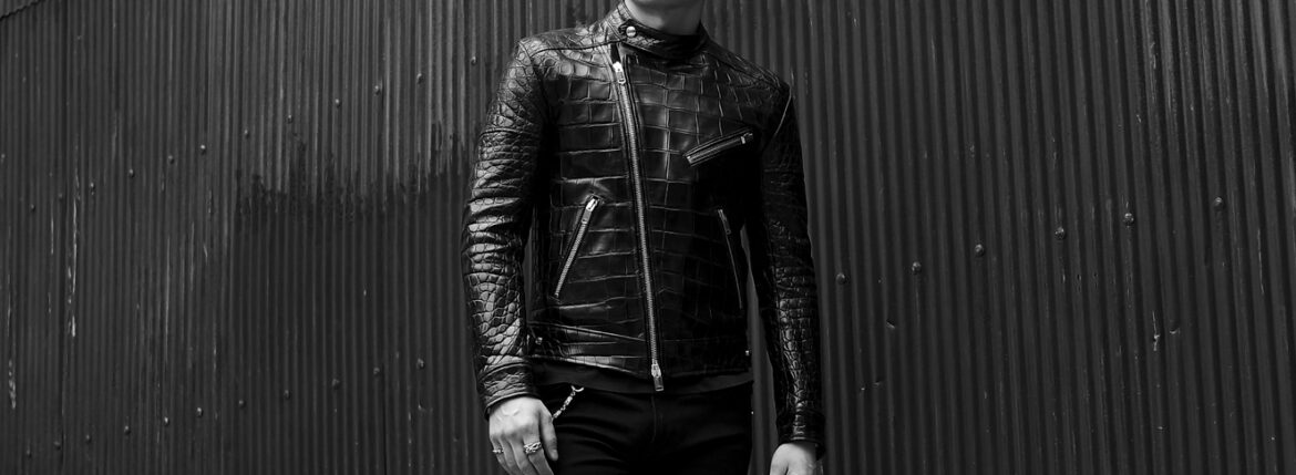 FIXER(フィクサー) F1 CROCODILE(エフワン クロコダイル) DOUBLE RIDERS Crocodile クロコダイル エキゾチックレザー ダブルライダース ジャケット BLACK(ブラック)【ご予約受付中】フィクサー ブラックパンサー エフワン ダブルライダース 愛知 名古屋 Alto e Diritto altoediritto アルトエデリット