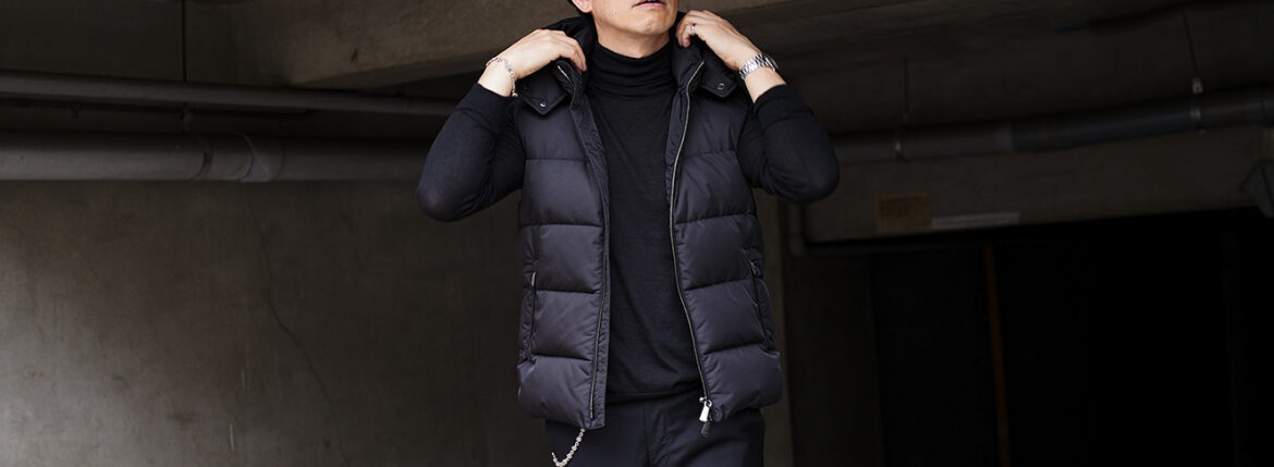 MOORER (ムーレー) FIRE-WK (ファイヤー) Nylon Down Vest ナイロン ダウンベスト NERO (ブラック) Made in italy (イタリア製) 2025秋冬新作 【発売開始】愛知 名古屋 Alto e Diritto altoediritto アルトエデリット
