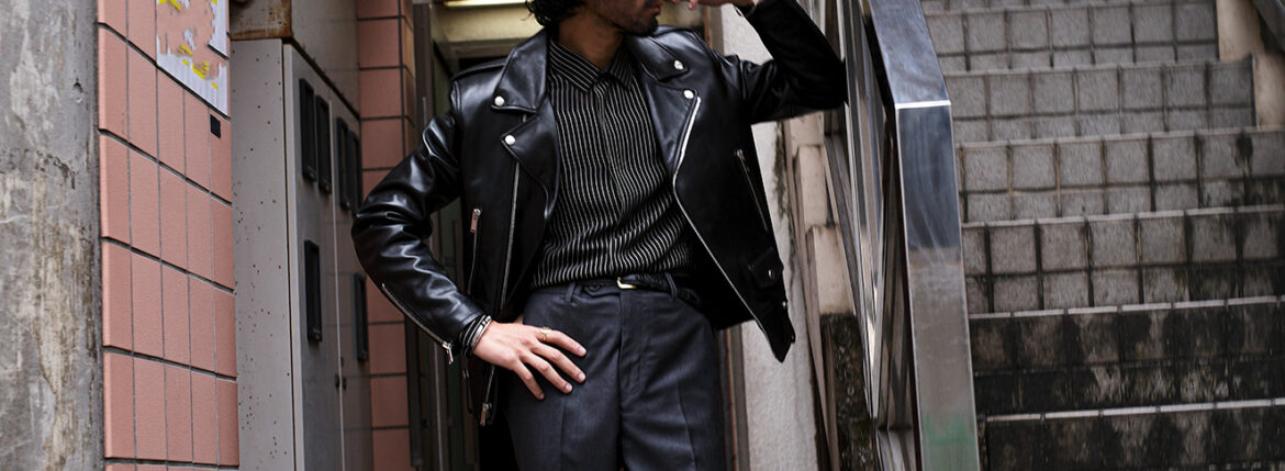SAINT LAURENT (サンローラン) L01 MOTORCYCLE JACKET (モーターサイクルジャケット) ラムレザー ダブル ライダース ジャケット BLACK(ブラック) Made in italy (イタリア製) 愛知 名古屋 Alto e Diritto altoediritto アルトエデリット レザージャケット