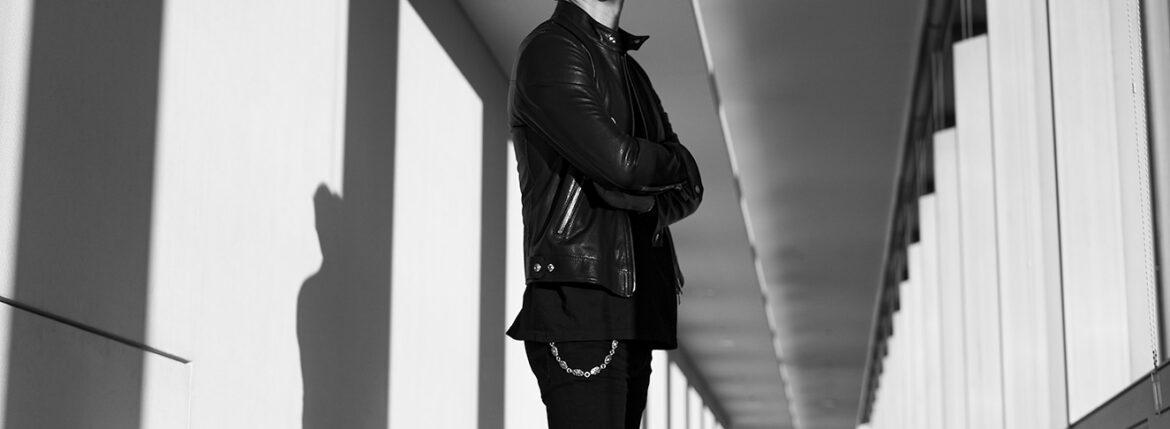 「FIXER F0 SINGLE RIDERS ― Still Unspoken FIXER F0 ― まだ、語らない。愛知 名古屋 Alto e Diritto altoediritto アルトエデリット FIXER FIXER F0 シングルライダース カーフレザー 0.6mm ブラックレザー レザーの思想 沈黙の服 構造美