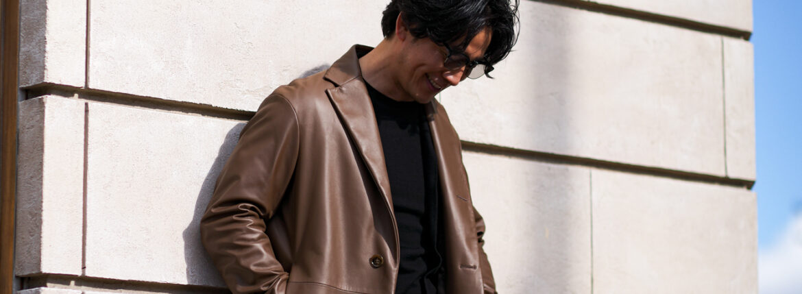 テーラリングが、レザーに宿る。 — BELVEST LAMB NAPPA LEATHER SINGLE CHESTER COAT — BELVEST ベルベスト Alto e Diritto altoediritto アルトエデリット JAPAN 日本 愛知 名古屋