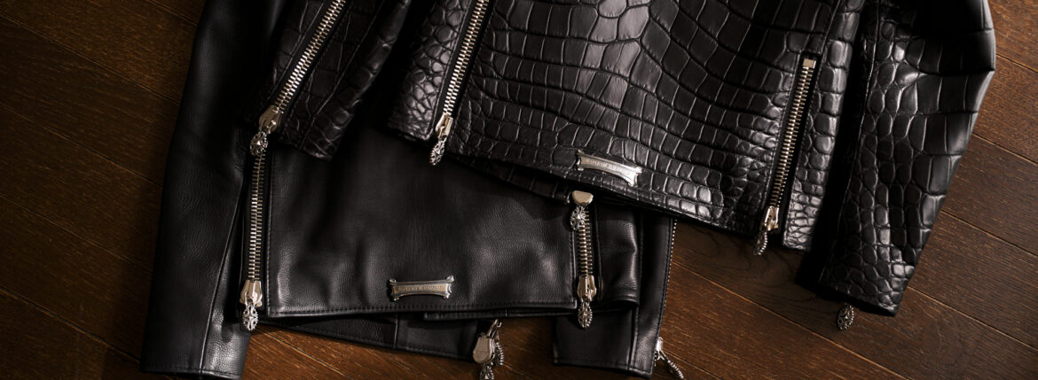 Balvenie Wilhelm No.02 — Armor Without a Collar｜MAT CROCODILE × TORA CALF バルヴェニーヴィルヘルム マットクロコダイル トラ カーフ レザージャケット シングルライダース ライダースジャケット JAPAN 日本 愛知 名古屋 Alto e Diritto altoediritto アルトエデリット