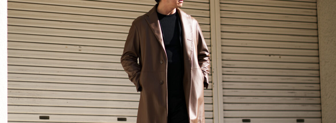 — レザーは、構造になる。— BELVEST LAMB NAPPA LEATHER SINGLE CHESTER COAT / BROWN ベルベスト ラムナッパレザー チェスターコート ブラウン JAPAN 日本 愛知 名古屋 Alto e Diritto altoediritto アルトエデリット