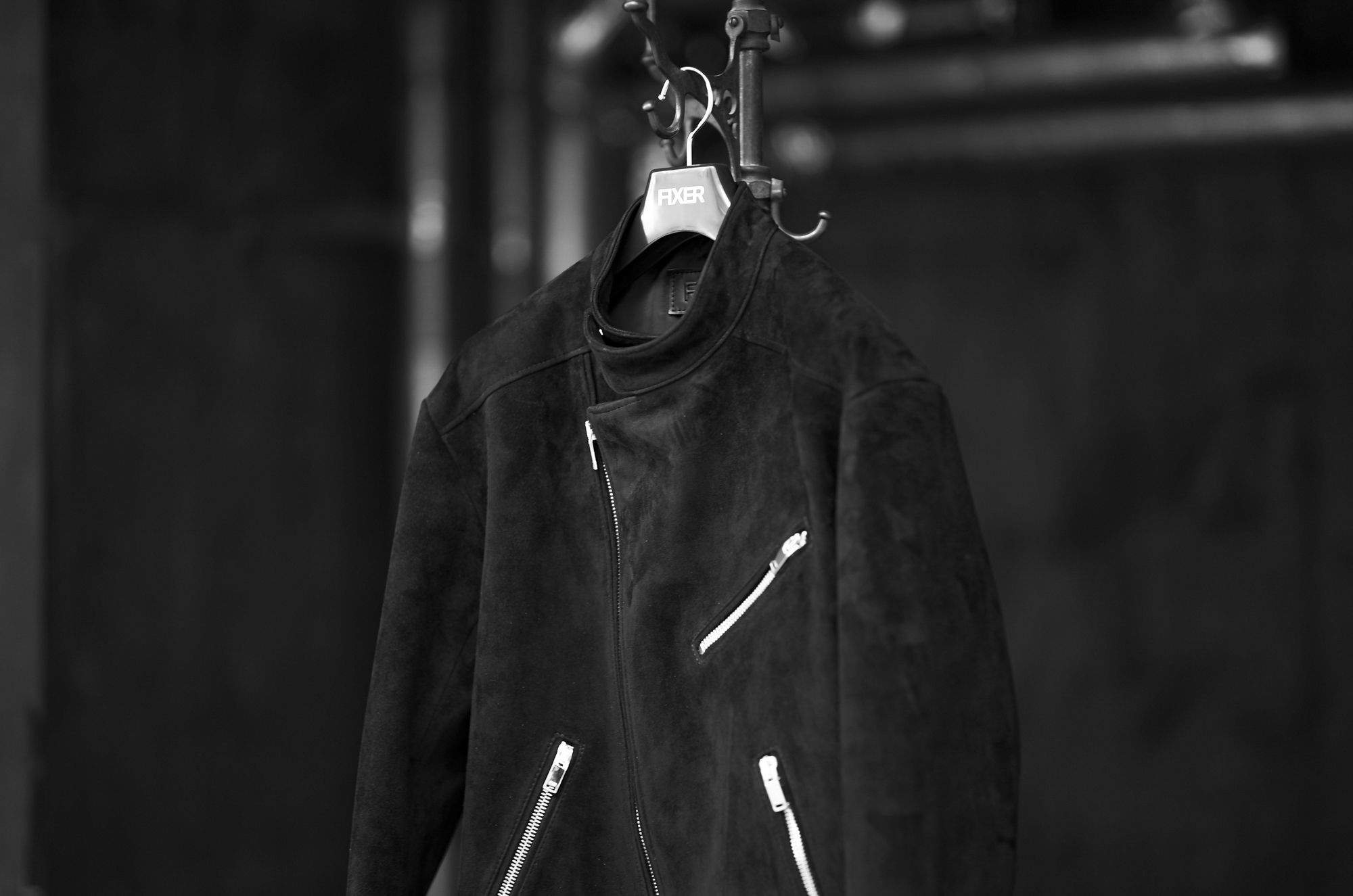 FIXER F1 DOUBLE RIDERS Cashmere Suede Leather BLACK 【ACTION PLEATS CUSTOM】　フィクサー エフワン ダブルライダース カシミヤスエード ブラック アクションプリーツ カスタム 愛知 名古屋 Alto e Diritto altoediritto アルトエデリット