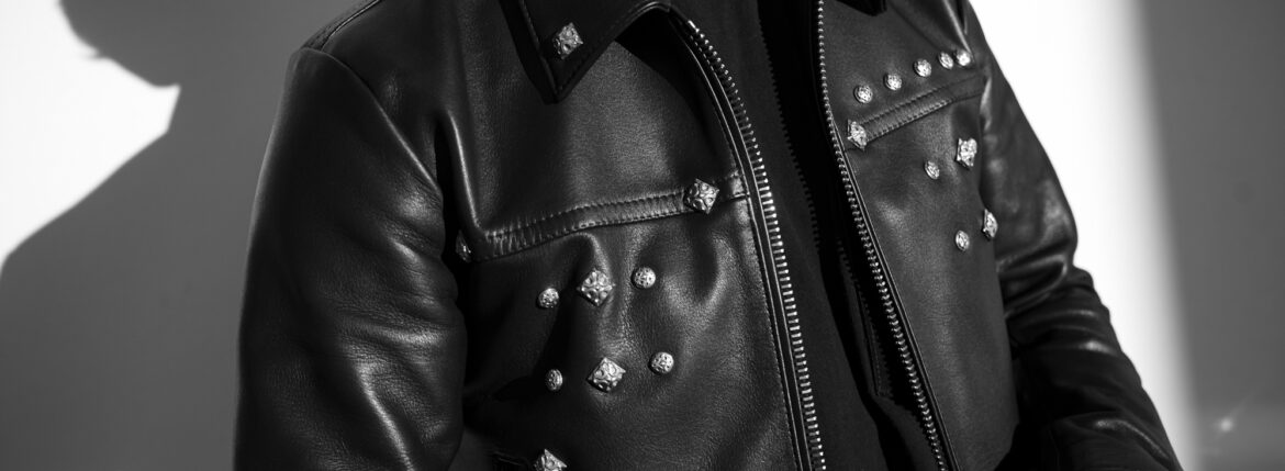 Balvenie Wilhelm No.17 Studs Custom SINGLE RIDERS 925 SILVER COW LEATHER BLACK 【SPECIAL】 バルヴェニー ヴィルヘルム ナンバーセブンティーン シングルライダース 925シルバー カウレザー レザージャケット シングルライダース ジャケット ブラック Made In England イギリス製 愛知 名古屋 Alto e Diritto altoediritto アルトエデリット スタッズカスタム