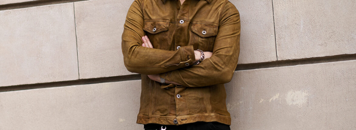 茶は、優しさではない。深さで選ばれる。 — Brown Is Not Softness. It Is Chosen for Its Depth. — JAPAN 日本 愛知 名古屋 Alto e Diritto altoediritto アルトエデリット バックラッシュ) JAPAN CALF 3RD.TYPE JACKET レザー サード ジャケット BROWN (ブラウン)