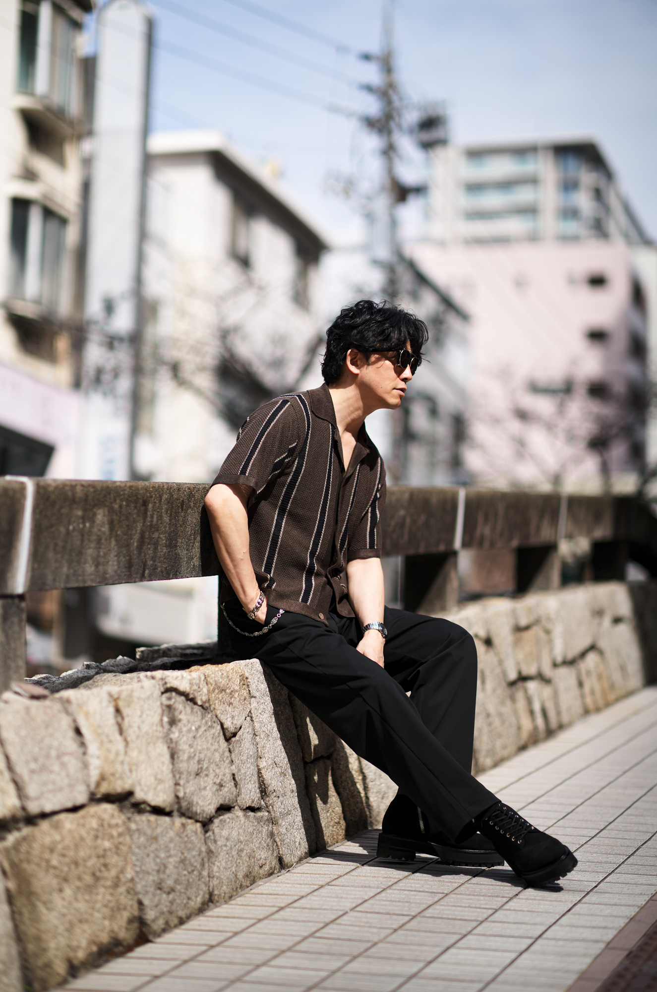 — 軽さは、質で決まる。 — RIVORA Linen Stripe Shirts Cardigan / BROWN JAPAN 日本 愛知 名古屋 Alto e Diritto altoediritto アルトエデリット