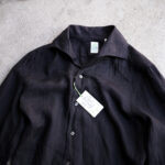 — 黒は、力を抜いた時に美しくなる。 / Finamore SEUL ONE PIECE COLLAR LINEN SHIRT — JAPAN 日本 愛知　名古屋 Alto e Diritto altoediritto アルトエデリット シャツ フィナモレ リネンシャツ ブラック 黒