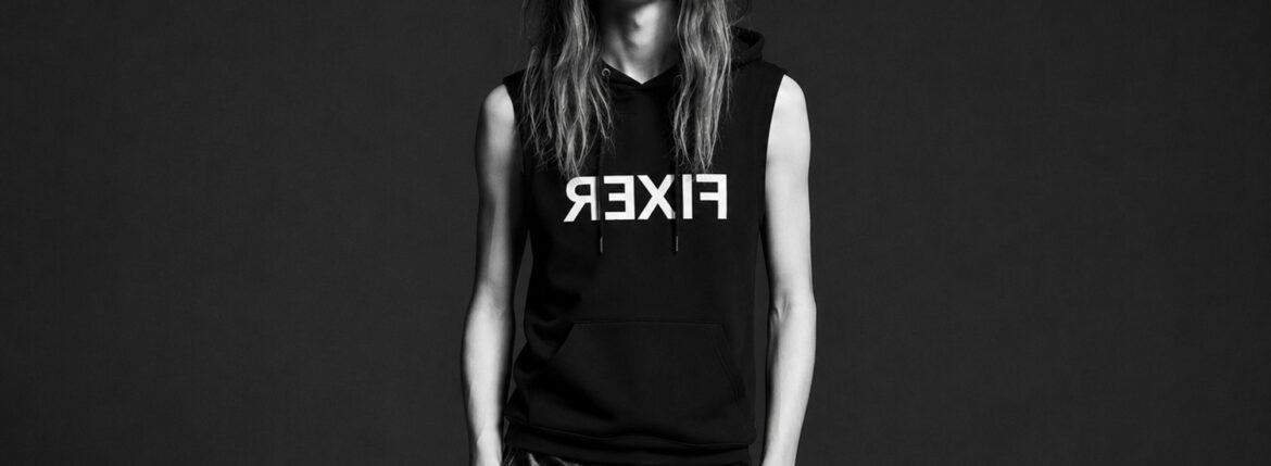 袖を削ぎ落とした、静かな色気。 / FIXER FPK-07 TECHNICAL JERSEY SLEEVELESS HOODIE — JAPAN 日本 愛知 名古屋 Alto e Diritto アルトエデリット フィクサー フーディー パーカー
