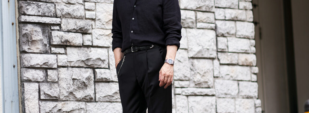 — 力を抜いた先にある黒。 / Finamore SEUL Linen Shirt BLACK — フィナモレ シャツ リネンシャツ