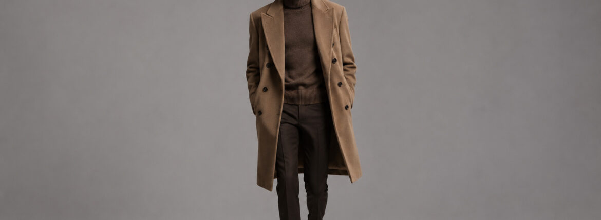 — Alto e Diritto × Sartoria Curvarti × Loro Piana / Woven for Time. 時を纏うキャメル。 — JAPAN 日本 愛知 名古屋 Alto e Diritto altoediritto アルトエデリット サルトリアクルヴァルティ ロロピアーナ キャメル ダブルブレステッド チェスターコート BESPOKE