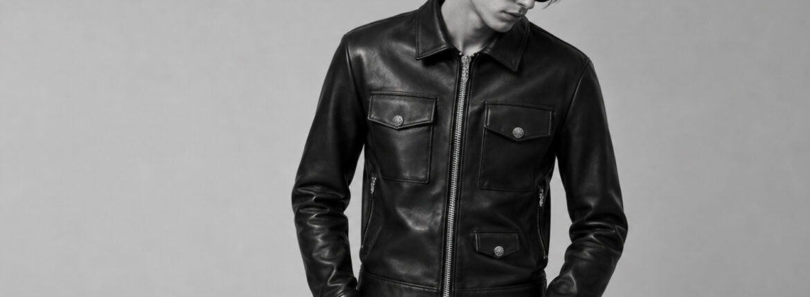 Balvenie Wilhelm (バルヴェニー ヴィルヘルム) No.05 TRACKER JACKET 925 SILVER (ナンバーゼロファイブ トラッカージャケット 925シルバー) COW LEATHER (カウレザー) レザー ジャケット BLACK (ブラック) Made In England (イギリス製) 【ご予約開始】愛知 名古屋 Alto e Diritto altoediritto アルトエデリット