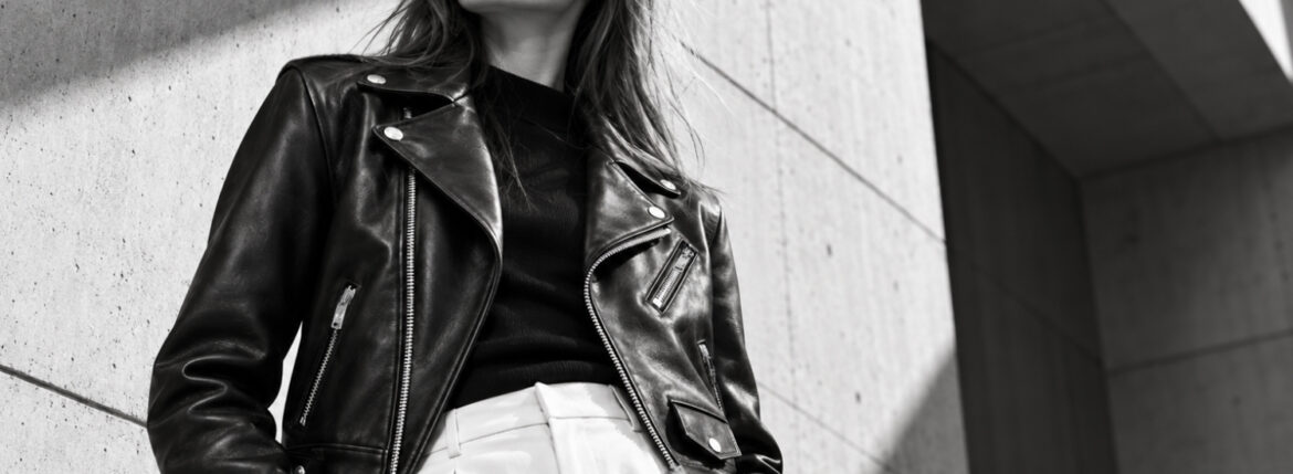 — FIXER FW-1 — STRENGTH MEETS ELEGANCE. — 強さを、エレガンスに。— フィクサー レディース ダブルライダース レザージャケット ライダースジャケット JAPAN 日本 愛知 名古屋 Alto e Diritto altoediritto アルトエデリット